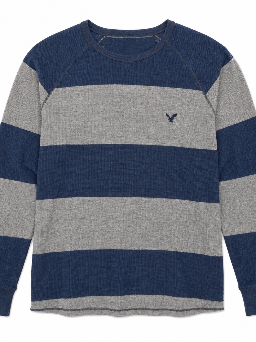 American Eagle Heritage Thermal Shirt Menās 2XL Navy Gray Striped